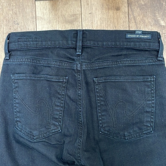 Citizens Of Humanity COH Elson Jeans Medium Rise Straight Leg Black Clean Hem 26 - Picture 13 of 13
